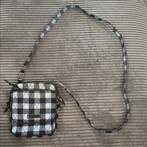 Vera Bradley Black and Blue Plaid Crossbody Bag
